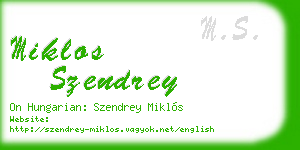 miklos szendrey business card