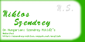 miklos szendrey business card